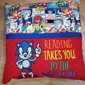 Sonic the Hedgehog Reading Book Pocket Pillow 16"x16"